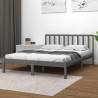 Bed Frame Grey Solid Wood Pine 200x200 cm Colour grey Size 200 x 200 cm 