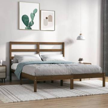 Honey Brown Solid Wood Bed Frame 120x200 cm - HipoMarket