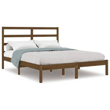 Honey Brown Solid Wood Bed Frame 120x200 cm - HipoMarket