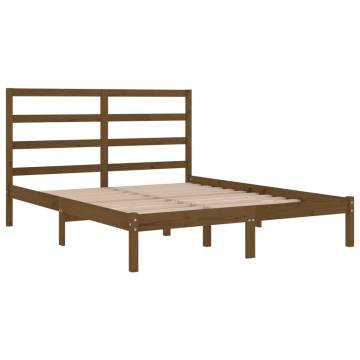 Honey Brown Solid Wood Bed Frame 120x200 cm - HipoMarket