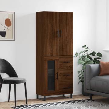 Highboard Brown Oak 69.5x34x180 cm - Stylish Storage Solution