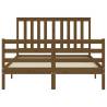 Honey Brown Small Double Bed Frame with Headboard | HipoMarket