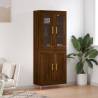 Highboard Brown Oak 69.5x34x180 cm Engineered Wood Colour brown oak Quantity in Package 1 Model 2 wood doors 