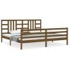 Honey Brown Bed Frame with Headboard - 200x200 cm