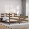 Honey Brown Bed Frame with Headboard - 200x200 cm