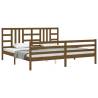 Honey Brown Bed Frame with Headboard - 200x200 cm