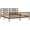 Honey Brown Bed Frame with Headboard - 200x200 cm