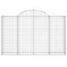 Arched Gabion Baskets Set - 5 pcs Galvanised Iron 200x30x120cm