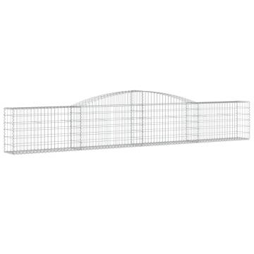 Arched Gabion Baskets - 8 pcs Galvanised Iron 400x30x60/80 cm