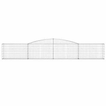 Arched Gabion Baskets - 8 pcs Galvanised Iron 400x30x60/80 cm