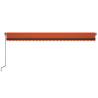 Manual Retractable Awning 600x350 cm - Orange & Brown