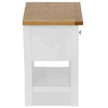 Elegant Solid Oak Wood Nightstand - 36x30x47 cm