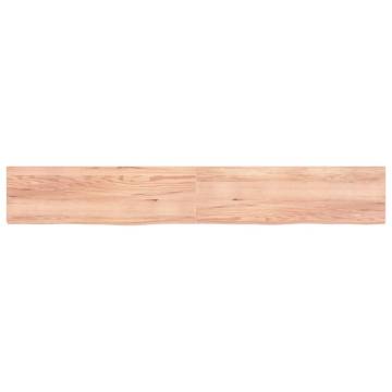 Light Brown Wall Shelf - Treated Solid Oak Wood 200x30 cm