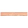 Light Brown Wall Shelf - Treated Solid Oak Wood 200x30 cm