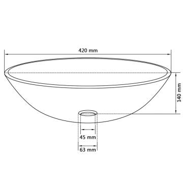 42 cm Tempered Glass Basin - Stylish & Easy to Clean