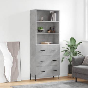 Highboard Concrete Grey | Elegant Engineered Wood Storage