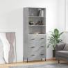 Highboard Concrete Grey 69.5x34x180 cm Engineered Wood Colour concrete grey Quantity in Package 1 Model 3 drawers 