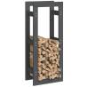 Firewood Rack Grey 41x25x100 cm Solid Pine Wood Storage