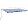 Manual Retractable Awning 500x350 cm - Blue & White