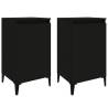 Stylish Black Bedside Cabinets - 2 pcs, 40x35x70 cm