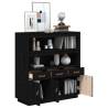 Highboard Black - Solid Pine Wood 100x40x108.5 cm