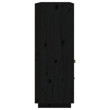 Highboard Black - Solid Pine Wood 100x40x108.5 cm