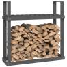 Firewood Rack Grey 110x35x108.5 cm - Solid Pine Wood Storage