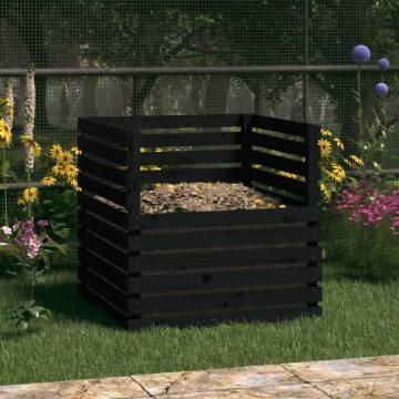 Composter Black 80x80x78 cm - Solid Wood Pine | HipoMarket