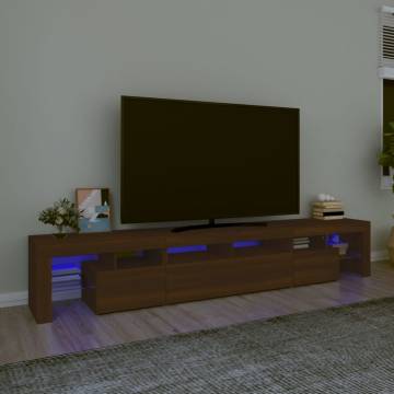 Stylish LED TV Cabinet in Brown Oak | Hipo Market