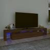 TV Cabinet with LED Lights Brown Oak 230x36.5x40 cm Colour brown oak Quantity in Package 1 Width 230 cm 