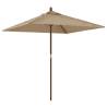 Garden Parasol with Wooden Pole - Taupe 198x198 cm