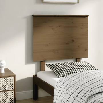 Honey Brown Solid Pine Bed Headboard - 79x6x82.5 cm