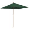 Stylish Garden Parasol with Wooden Pole - Green 198x198x231 cm