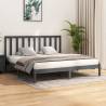 Bed Frame Grey Solid Wood Pine 200x200 cm Colour grey Size 200 x 200 cm 