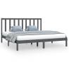 Grey Solid Wood Pine Bed Frame 200x200 cm - HipoMarket