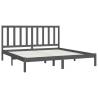 Grey Solid Wood Pine Bed Frame 200x200 cm - HipoMarket