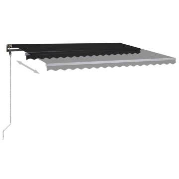 Manual Retractable Awning with LED - Anthracite 450x300 cm