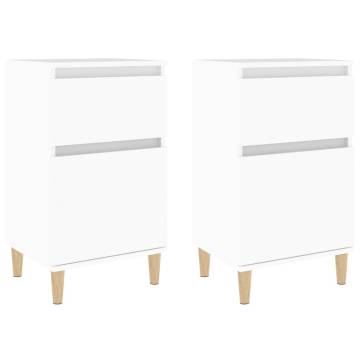 Elegant White Bedside Cabinets - 2 pcs | Hipomarket UK