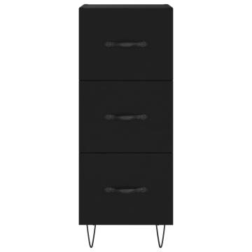 Stylish Black Highboard 34.5x34x180 cm - Durable & Elegant