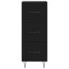 Stylish Black Highboard 34.5x34x180 cm - Durable & Elegant