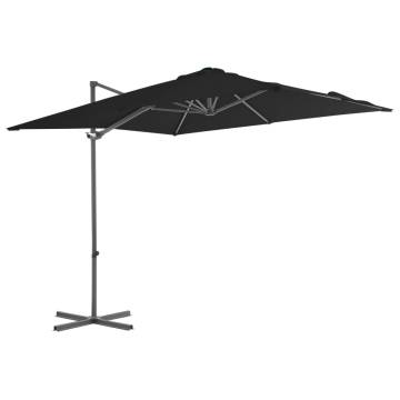 Cantilever Umbrella with Steel Pole - 250x250 cm Black Shade