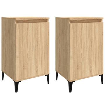 Stylish Sonoma Oak Bedside Cabinets - Set of 2 | Hipomarket