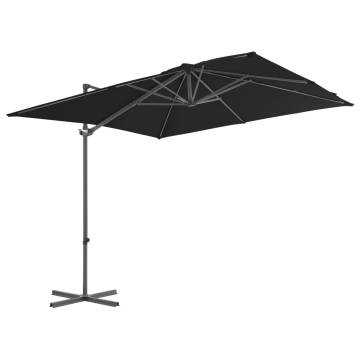 Cantilever Umbrella with Steel Pole - 250x250 cm Black Shade