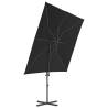 Cantilever Umbrella with Steel Pole - 250x250 cm Black Shade