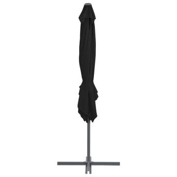 Cantilever Umbrella with Steel Pole - 250x250 cm Black Shade