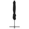 Cantilever Umbrella with Steel Pole - 250x250 cm Black Shade