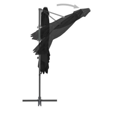 Cantilever Umbrella with Steel Pole - 250x250 cm Black Shade