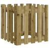 Garden Planter with Fence Design - Solid Pine Wood 50x50x50 cm