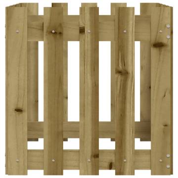 Garden Planter with Fence Design - Solid Pine Wood 50x50x50 cm