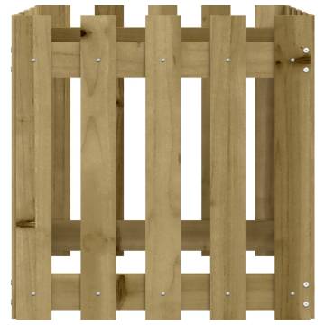 Garden Planter with Fence Design - Solid Pine Wood 50x50x50 cm